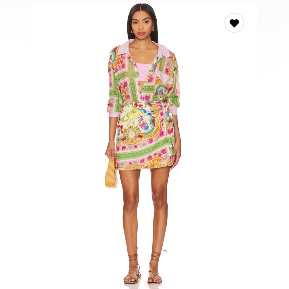 NWT Spell Maddalena Shirt Dress in Mosaic - Picture 2 of 8